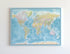 Push Pin World Map Canvas – Blue Ocean & Multicolor