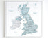 UK & Ireland Push Pin Map – Blue & White