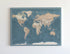 Push Pin World Map Canvas – Blue & Beige