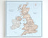 UK & Ireland Push Pin Map – Blue & Beige