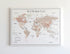 Push Pin World Map Canvas – Blue, Beige & White