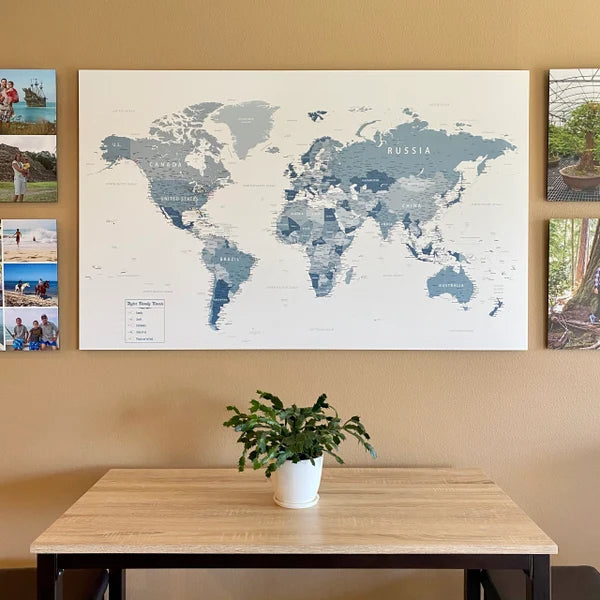 Blue Push Pins for Travel Maps