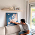 Push Pin Europe Map – Blue, Beige & White