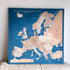 Push Pin Europe Map – Blue, Beige & White