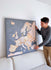 Push Pin Europe Map – Grey, Brown & Orange