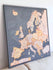Push Pin Europe Map – Grey, Brown & Orange
