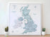 UK & Ireland Push Pin Map – Blue & White