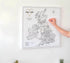 UK & Ireland Push Pin Map – Minimalist Black & White