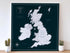 UK & Ireland Push Pin Map – Black & White