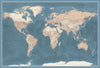 Push Pin World Map Canvas – Blue & Beige