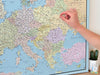 Push Pin Europe Map – Sky Blue & Multicolor
