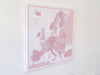 Push Pin Europe Map – Pink & White