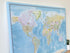 Push Pin World Map Canvas – Blue Ocean & Multicolor