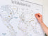 Push Pin World Map Canvas – Minimalist Black & White