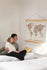 World Map Canvas with Wooden Hangers – Brown & Beige