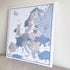 Push Pin Europe Map – Blue, Beige & White