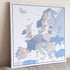 Push Pin Europe Map – Blue, Beige & White