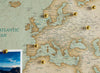 Push Pin World Map Canvas – Green & Beige