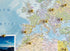 Push Pin World Map Canvas – Blue Ocean & Multicolor
