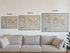 Push Pin World Map Canvas – Blue & Beige